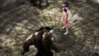 Moca vs Minotaur - Japanese Realistic 3d porn Monster Penis Riding
