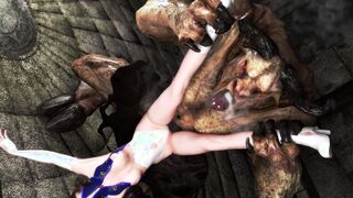 Moca vs Minotaur - Japanese Realistic 3d porn Monster Penis Riding