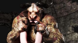 Moca vs Minotaur - Japanese Realistic 3d porn Monster Penis Riding