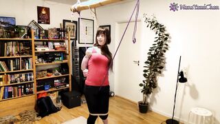 Crotch rope and neck rope predicament. Women tiptoes as thanks for 500 subscribers!