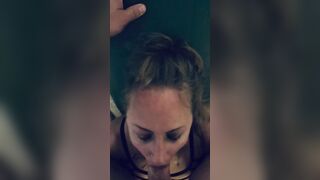 Voluptuous little bdsm bimbo blows penis and jizzes