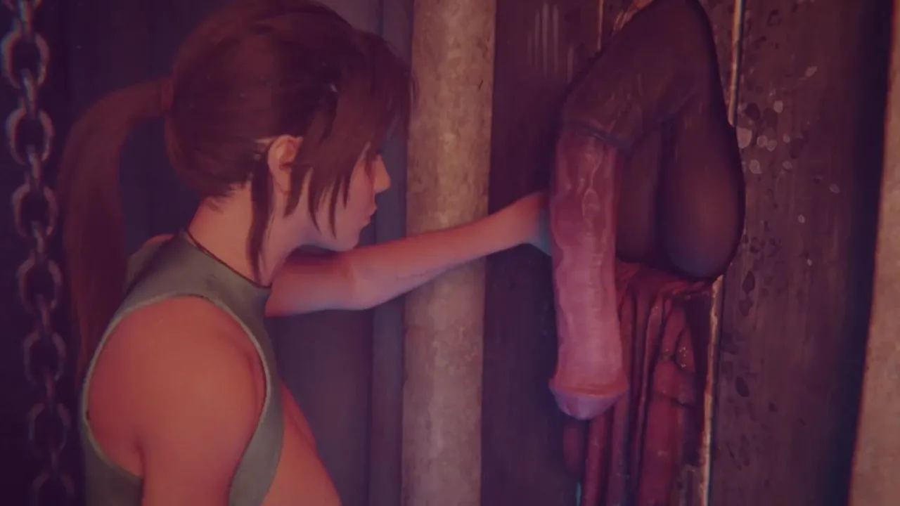 Tomb raider: lara croft gatekeeper masturbation - rubbing monster penis  touching her soak vagina