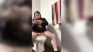 STEP SISTER grinding ROUGH against toy and CUMMING TWICE for daddy