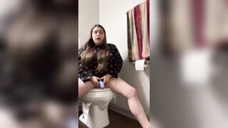 STEP SISTER grinding ROUGH against toy and CUMMING TWICE for daddy