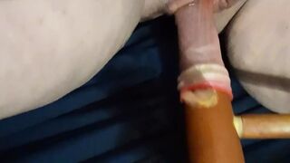 Broken Chair Leg #14- Masterbating on my period up close w/ a huge peeing stream