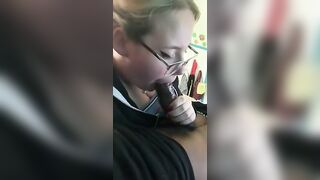 White women blows big black cock