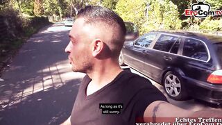Slim 18 Year Old with tiny breasts pick up for an outdoors