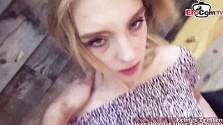 Slim 18 Year Old with tiny breasts pick up for an outdoors