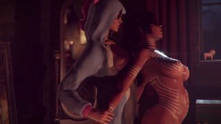 [tomb raider] shy lara croft Enjoying irresistible lady's monster futa penis on lonely halloween night