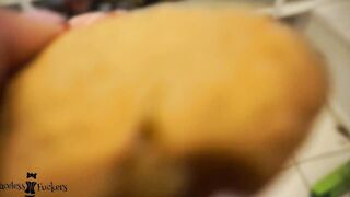 Piss and cookies - mom making cookies and drinking piss