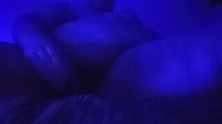 Vagina fucking into blue light