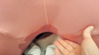 Peeing inside yoga leggings and anal hooked