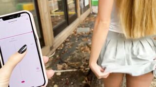 Lovense Lush Control of my Stepsister into Outdoor Place! People