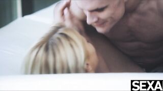 Wild fellatio blonde blows and fucks to an extreme jizzed