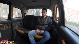 Female Fake Taxi Female driver takes passengers cum inside her mouth