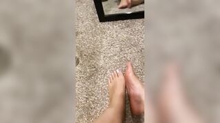 Mizz Boobies shows off her toes (feet couple)
