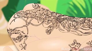 Bella gets her butt spread inside an anal sex beach