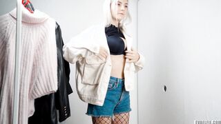 Adorable teens swallows babe cum through the glory hole into