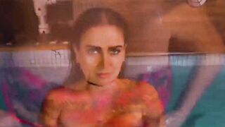 Celia Lora with very long titted into the pool
