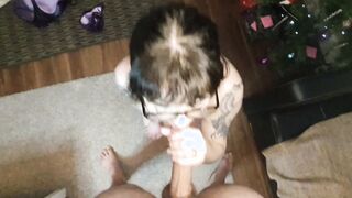 milf Christmas Bj and Facial point of view watch