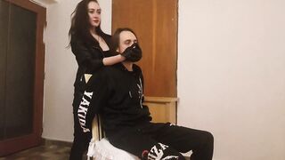 Leather Gloves Handgag - Playful Hand over Mouth - Fetish