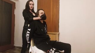 Leather Gloves Handgag - Playful Hand over Mouth - Fetish