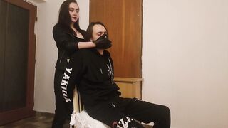 Leather Gloves Handgag - Playful Hand over Mouth - Fetish