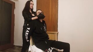 Leather Gloves Handgag - Playful Hand over Mouth - Fetish
