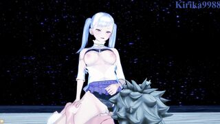 Noelle Silva and Asta have deep sex on the beach at night. - Ebony Clover Animated