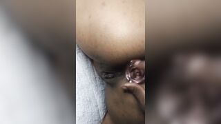 black women spits all over cock then fills both holes