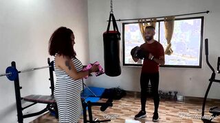 I banged! my stepmom inside the home Gym