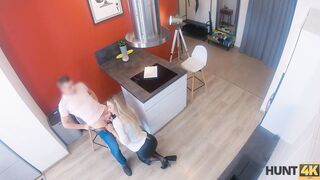 HUNT4K. Nymph into Cutie clothes pleases potential client into front of boyfriend