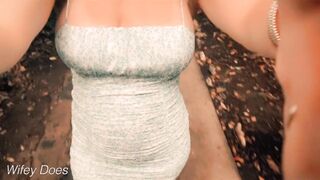 Ex-Wife walking to the beach with no underwear outdoor upskirt