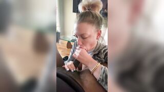 Big Black Dick cum load swallowing is part of a happy Russian huge tit whore daily routine