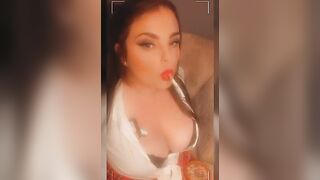 Student with huge boobs & pigtails smokes
