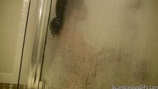 Big Boobed shower Cutie gets licked out