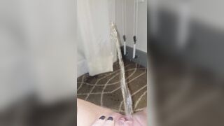 Erotic pisser wets hotel carpet and drapes