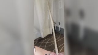 Erotic pisser wets hotel carpet and drapes