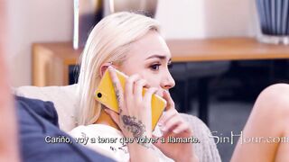Small Babysitter Has Phone Sex With Bf While Getting Fuck