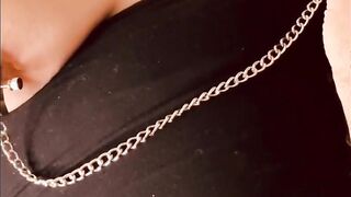 Rough tit whipping !!! Cum shot!!