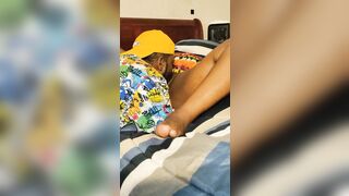 FINE thick African W/Fat Butt Got Her Vagina Lick By Her Best friend boyfriend Multiple Orgasm Squirt Inside Mouth
