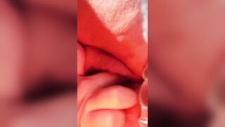 Outside vehicle masturbation close up