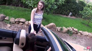 cunt with mouth Women Banged Performance With Lusty Lesbians Aspen Rae And Shae Snow On A Vehicle!
