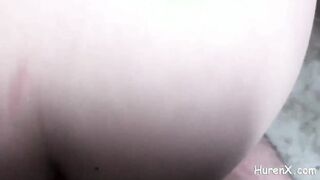 fucking inside a deserted apartment building with a dark hair whore