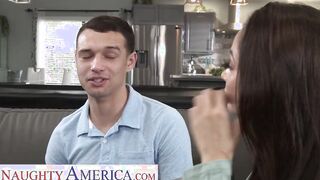 Russian mom Crystal Rush takes over a young hung penis