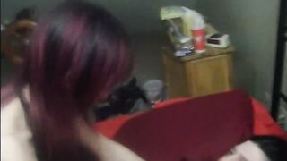 Sultry Hot Dominates Sissy Hubby with Fake-Cock