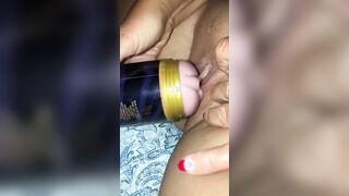 Juicy soak fleshlight tribbing twat play