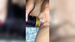 Juicy soak fleshlight tribbing twat play