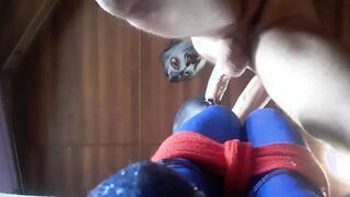 I bound up my ex-wife on a sofa and throated for several minutes. Then i creampie on her face and