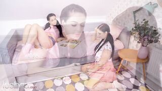 Lesbea Mia Trejsi twat eating with huge melons chubby dyke barely legal Czech